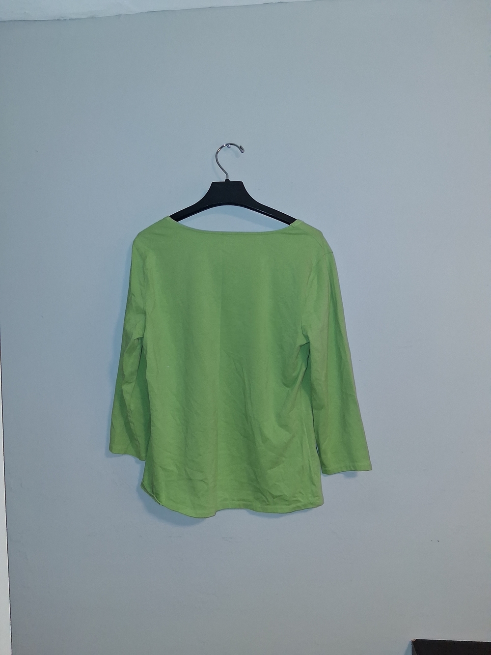 Coldwater Creek Lime Green Boatneck 3/4 Sleeve Top